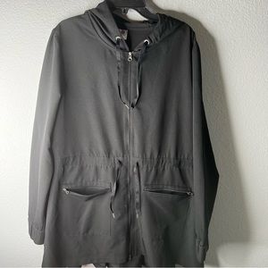 Soybu black ruffle back jacket